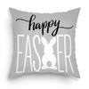Funda de almohada para el hogar Pascua Dibujo animado Conejito Huevo Piel de melocotón Estampada Funda de almohada para sofá de sala de estar Cojín de dormitorio
