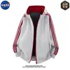 Moletom com capuz listrado de alta qualidade da marca NASA, uma peça de outer wear casual e esportiva para homens, perfeito para o outono e adequado para adolescentes