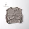Estilo Relajado~ Camiseta sin Mangas de Gasa de Algodón para Niños 2026 Nuevo Producto de Verano para Niños y Niñas, Ropa Infantil de Moda Coreana y Japonesa