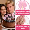 Nueva Decoración para Pastel del Día de San Valentín Chino Inserto Accesorios de Decoración para Bodas Fiestas Lentejuelas Moño Inserto para Pastel