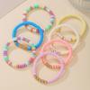 Pulseira Boêmia Colorida de Cerâmica Soft com Várias Camadas e Contas Estilo Praia de Verão Versátil Conjunto de Pulseiras Empilháveis de Coração
