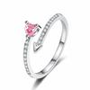 Anillo de Pareja Estilo Coreano Nuevo Amor Moda Zircón Flecha Corazón Perforador Ins Nicho Lujo Ligero Alta Gama Anillo Abierto