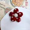 Rojo y Negro Lunares Grandes Relleno de Algodón Estéreo Lazo Flor de Cinco Pétalos Accesorios Ropa de Bebé DIY Accesorios para Zapatos y Sombreros