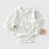 Roupas finas de verão para recém-nascidos macacão de bebê algodão puro roupa de casa meninos e meninas macacão de manga comprida fofo