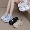 Zapatos de Playa Super Suaves Ligeros para Mujer Verano Suela Gruesa Huecos Tacón de Bolsa Baotou Vacaciones en la Playa Aire Libre Zapatos para Vadear