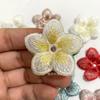 Bordado de Estilo Prensado en Caliente, Bordado de Florcitas Estéreo Pequeñas, Accesorios para el Cabello con Gradiente de Hilo Dorado y Plateado Multicolor, Accesorios para Ropa Infantil