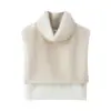 Roupas Femininas Novas de Outono e Inverno Estilo Europeu e Americano Exportação Roupas Femininas Moderno Versátil Gola Alta Sem Mangas Colete Chal de Pele Sintética