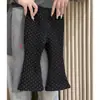 2025 Nuevo Estilo Ins Pantalones de Pana Forrados para Bebé Niña Otoño e Invierno Casual Versátil Simple Lunares Pantalones Largos Ropa Infantil