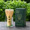 Set de batidor de matcha, Set de té de bambú morado, Bol de matcha, Soporte para batidor, Pincel de matcha, Herramientas para la preparación del té, Batidor de 100 puntas