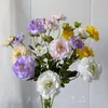 Peonía Artificial con 6 Cabezas, Flores de Peonía Falsas para Boda, Hogar, Decoración de Escena de Hotel, Flores Artificiales al por Mayor Transfronterizo