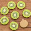 9 Gadgets de Resina DIY Série Frutas Pêssego Simulado Kiwi Maracujá Maçã Melancia Pingente Pingente Pingente