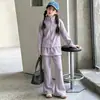 Conjunto de Ropa de Otoño para Niñas 2026 Nuevo Moda Cardigan Chaqueta Infantil Estilo Coreano Pantalones Acampanados Conjunto de Dos Piezas