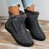 Sapatos de Algodão Confortáveis de Cano Alto com Forro de Lã Quente, Tamanho Grande, Transfronteiriços, Botas de Neve Impermeáveis, Botas Femininas Modernas com Solado Plano