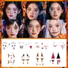 Pegatinas de Tatuaje Coloridas de Halloween Transfronterizas, Pegatinas Faciales de Atmósfera Linda y de Aspecto Elegante, Maquillaje Facial No Tóxico y Fácil de Limpiar