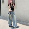 2026 Verão Transfronteiriço Novo Estilo Retrô Americano Design Solto Nicho Jeans de Cintura Alta Reto