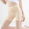 Pantalones de seguridad de seda helada para mujer, entrepierna de algodón puro, cintura alta, control de abdomen, sin costuras, realzadores de glúteos, leggings de fondo plano para niñas