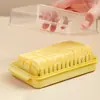 Caja de almacenamiento de rebanadas de queso rectangular de estilo japonés con tapa, caja de mantequilla, caja para cortar queso, caja para mantener fresco, almacenamiento refrigerado, caja de mantequilla