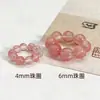 Anillo de Piedra Ágata Natural Accesorios Cristal Sandía con Elástico Bolas Redondas Pequeñas Anillo para Correr Pulsera Retorcida a Mano Accesorios Dly Venta al por Mayor