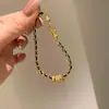 Pulsera con Colgante de Cuerda Negra y Dorada para Año Nuevo 2025, Moda de Este Año, Exquisita, Elegante, Regalo para Amigo