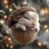 Decoraciones Navideñas de Ardilla Castaña y Erizo Transfronterizas Adornos para Árbol de Navidad Adornos Acrílicos Impresos Planos 2D