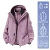 Luotuo Mismo Estilo Otoño e Invierno Exterior para Hombres y Mujeres Tres en Uno Impermeable Cortavientos de Montañismo Chaqueta de Moda para Viajar