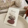 Otoño e Invierno Café con Leche Oso Bordado Dibujos Animados Pasador Lindo Accesorios para el Cabello de Niñas Encaje de Alta Gama Flequillo Pasador Pasador