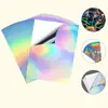 Papel Adhesivo de Vinilo Holográfico Impermeable en Blanco Tamaño A4 para Impresión de Inyección de Tinta para Manualidades, Marco de Fotos,