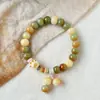 Pulseira de Contas de Maçã Bodhi Dunhuang Fio Único Contas Budistas Novo Estilo Étnico Chinês Pingente de Patinha de Gato Pulseira Wengwan Atacado