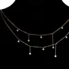 Nueva Moda Collar de Borla de Circonita Lujo Ligero Joyería de Gama Alta Diseño Sencillo de Nicho Accesorios de Gama Alta Venta al por Mayor Mujeres