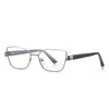 Gafas anti luz azul transfronterizas 3167 virola de propionato pata ancha montura de metal cara pequeña para mujer reducción de edad lente plana blanca