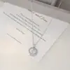 Nuevo Collar Estilo Coreano Otoño e Invierno para Mujer, Zirconio Redondo Dulce, Colgante Cuadrado de Diamante Inteligente, Cadena para Clavícula con Temperamento Lindo Venta al por Mayor