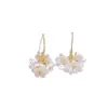 Pendientes de Gancho con Borlas Blancas de Flor de Hada de Primavera Lujo Accesible Nicho Pendientes de Gama Alta Pendientes Únicos y Hermosos para Mujer Pendientes