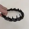 Faixa de Cabelo Grossa Estilo Coreano com Estampa Xadrez, Coroa Alta com Dentes Antiderrapantes para Mulheres, Outono e Inverno 2025, Novo para Uso Diário