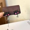 Aretes Colgantes con Goteo de Aceite de Calavera Tejidos Enroscados Dulces Frescos para Chica Caliente Collar para Mujer Diseño de Estilo Frío Collar Conjunto