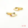Cobre Chapado en Oro con Fuerte Retención de Color, Incrustado con Circonia de Colores, Broche Oval Irregular, Broche de Extremo de Conexión, Accesorios para Joyería DIY, Collar de Perlas
