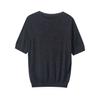 Bata legal! Suéter de Tricô com Gola Redonda Vazado Dourado Manga Curta Feminino 25 Verão Fino Casual Camisa Base Afinando