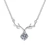 Colar de Diamante Colorido Yilu Youyou Prata Esterlina 925 Cravejado com Pingente de Moissanita de 1 Quilate Corrente de Clavícula com Pedra Colorida Em Estoque para Vendas Transfronteiriças