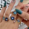 Anillo de Acero Inoxidable con Goteo de Aceite Transfronterizo Nuevo Pulsera Abierta de Oro de 18K con Galvanoplastia al Vacío Europea y Americana Ojo del Diablo