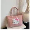 Bolso tote de dibujos animados con estampado de gatos nuevo, bolso de hombro simple y casual, bolso de mano para mujer, bolso de axila, bolso de mano para mujer