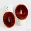 Zuecos de Estilo Nuevo para Otoño e Invierno con Cubierta de Algodón Cálida Extraíble de Pelo de Conejo Cachemir de Alta Densidad Morado