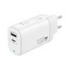 Cargador USB PD de 45 W para teléfono móvil y portátil, cabezal de carga USB tipo C para Europa, América y Gran Bretaña.