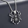 Titânio aço aranha punk colar dos homens pingente de comércio exterior jóias de aço inoxidável aranha inseto pingente atacado