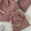 Bolsa de Maquillaje de Pana de Color Sólido, Bolsa de Almacenamiento Drawstring, Portátil, Gran Capacidad, Set de Tres Piezas, Bolsa de Almacenamiento Simple