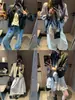 Estilo Tendência e Doce-Cool para Figuras Baixas, Jaqueta de Couro com Patchwork de Jeans Color-Block Elegante Mq1189