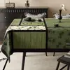 Mantel Estilo Vintage, Impermeable, Resistente al Aceite, No Lavable, Nuevo Modelo 2025, Lujo Ligero, Sensación de Alta Gama, Cubierta Retro Verde para Mesa de Comedor y Mesa de Café