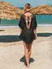 2025 Nuevo Comercio Exterior Transfronterizo de Amazon Ropa para Mujer Bikini Sexy sin Espalda con Velcro Hueco Borla Cubre Traje