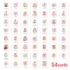 Compra Directa Transfronteriza de 54 Tarjetas de Ilustración Vintage con Animales Lindos de Ojos Grandes para Aprendizaje Cognitivo y Educación Temprana para Niños