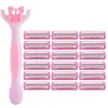 Maquinilla de afeitar rosa de 3 hojas para mujer, maquinilla de afeitar manual para depilación de axilas y zonas íntimas, depilador, venta al por mayor en stock