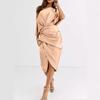Moda Femenina Europea y Americana Nueva Primavera/Verano Tienda Independiente de Amazon Vestido Sexy Holgado Regular Formal Vestido Largo