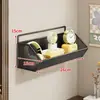 Cesta colgante para mesita de cama de dormitorio sin taladro, estante de almacenamiento de pared, estante flotante de almacenamiento para dormitorio, organizador de almacenamiento lateral para armario